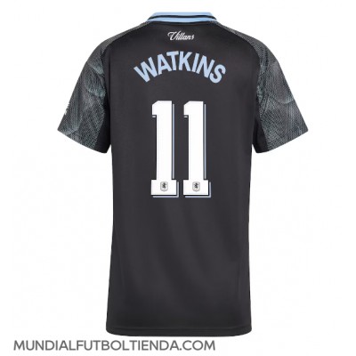 Camiseta Aston Villa Ollie Watkins #11 Segunda Equipación Replica 2025-26 para mujer mangas cortas Camiseta Aston Villa Ollie Watkins #11 Segunda Equipación Replica 2025-26 para mujer mangas cortas